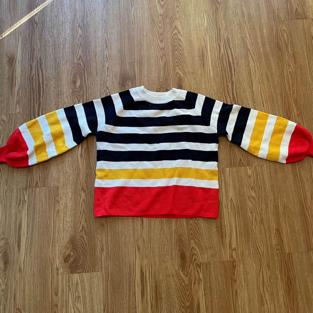 Charlotte Russe Striped Sweater with Bell Sleeves